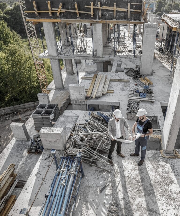 Vue aérienne construction pile